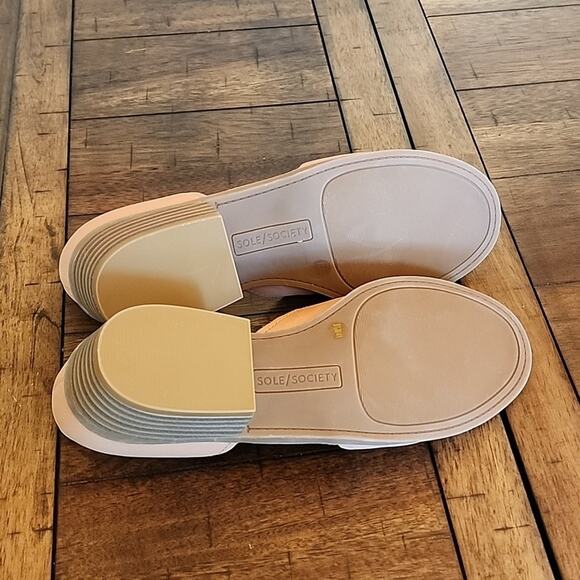 NEW Sole Society Women's Leather Sandal with Stacked Heel - Picture 7 of 8